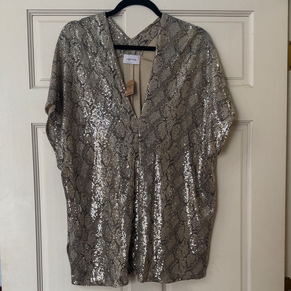 Adrienne Silver Sequin Blouse